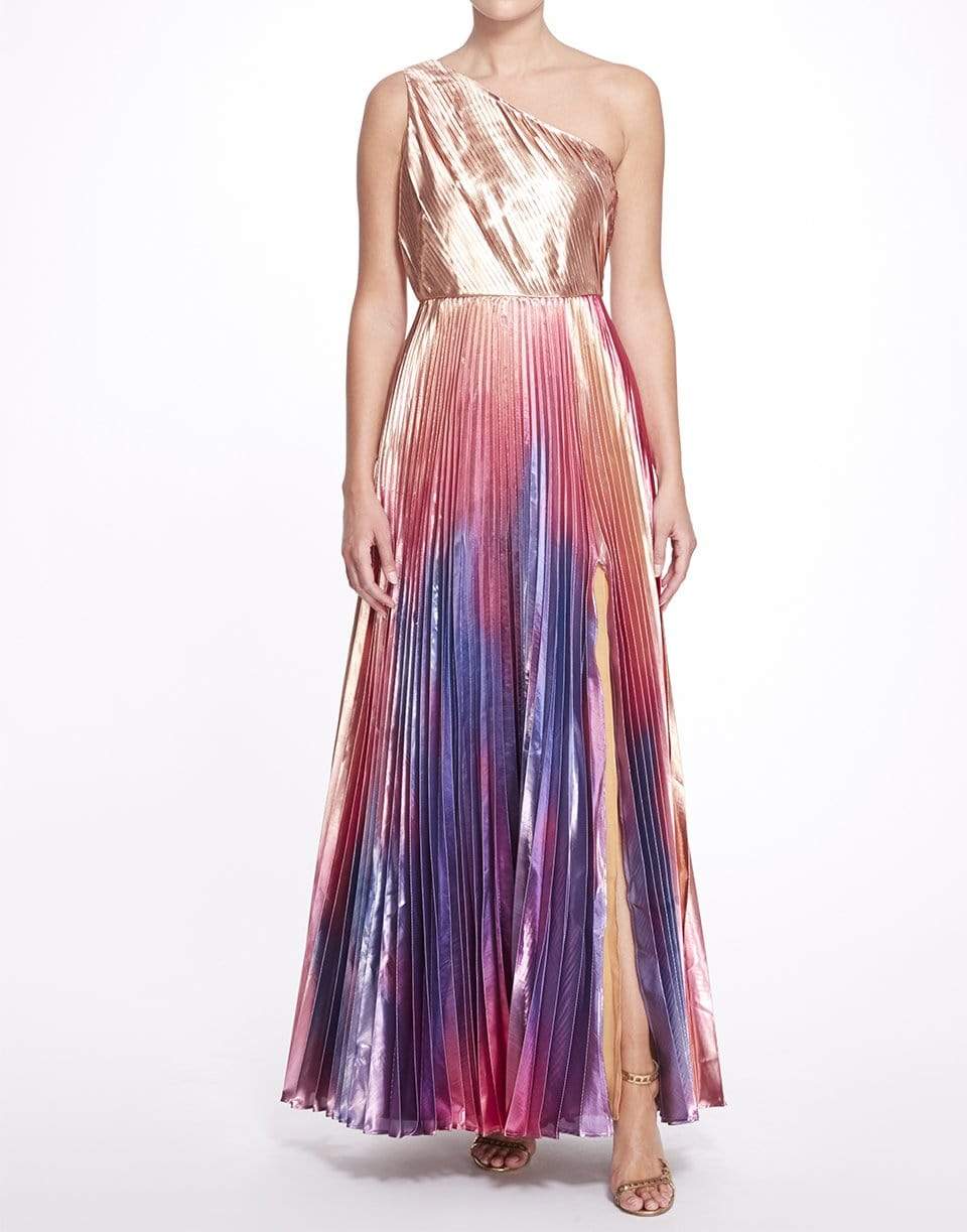 MARCHESA NOTTE-One Shoulder Maxi Dress-