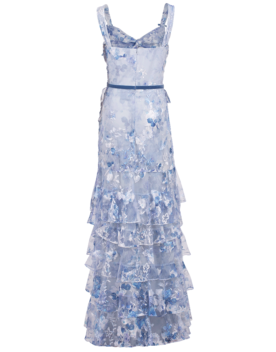 MARCHESA NOTTE-Print Tier Tulle Gown-