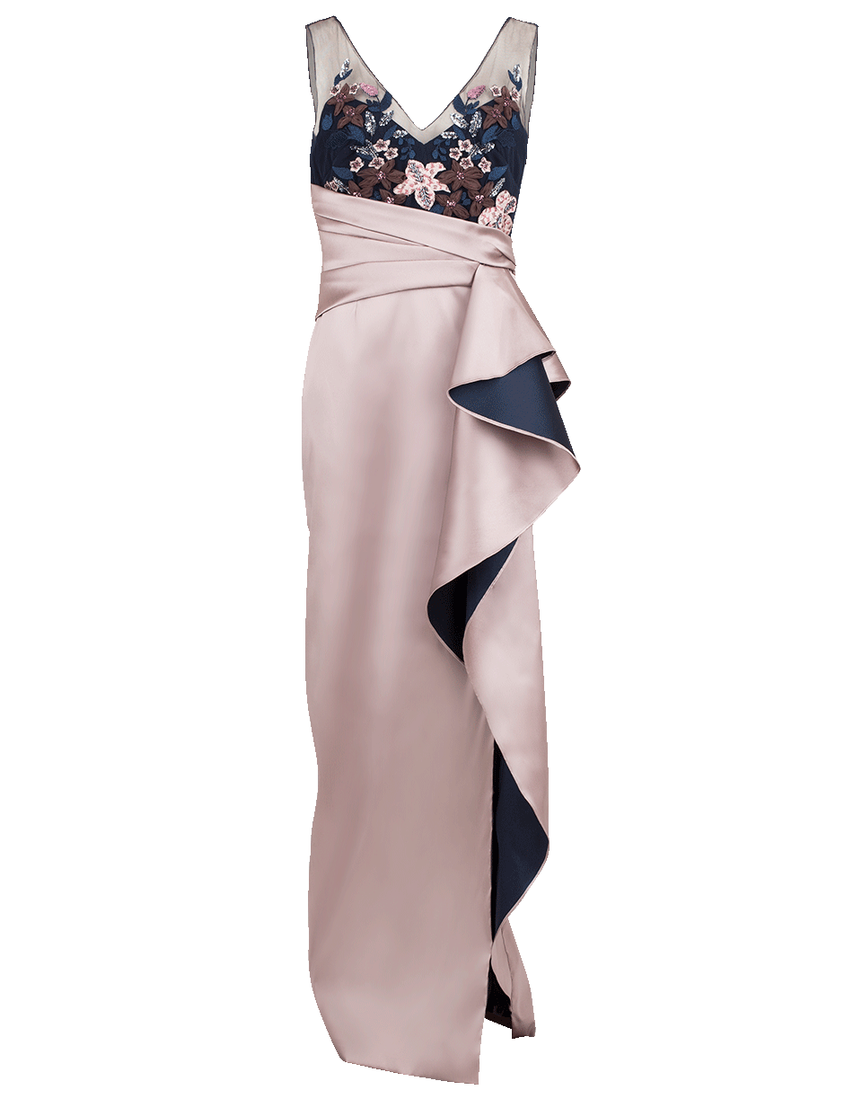 MARCHESA NOTTE-Two Tone Beaded Gown-