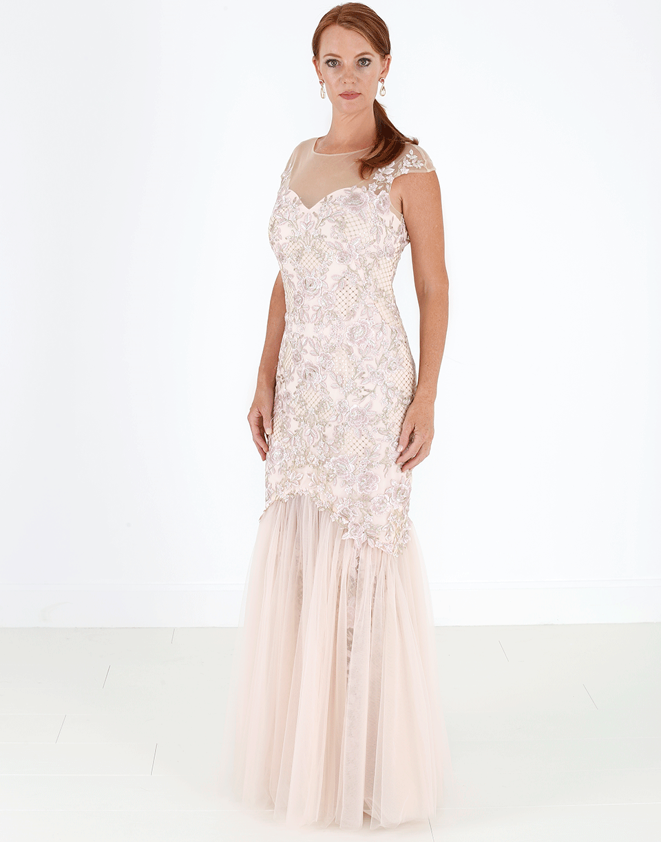 Floral Embroidered Gown