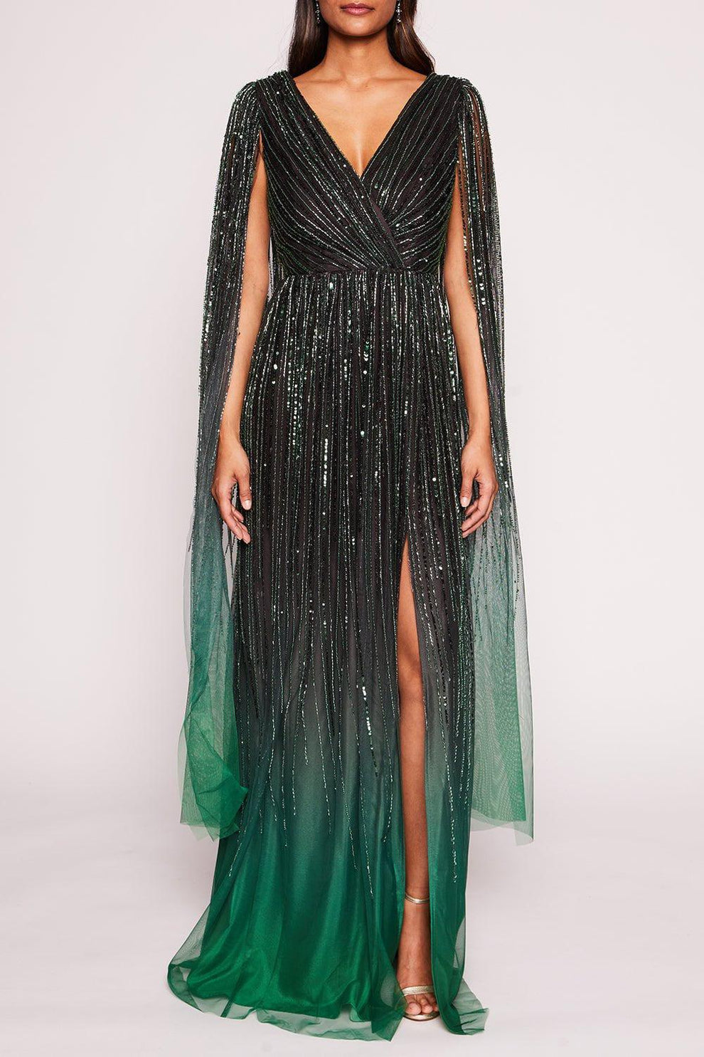 Marchesa Notte Ombre Dress Ombre Cape Gown MARCHESA NOTTE