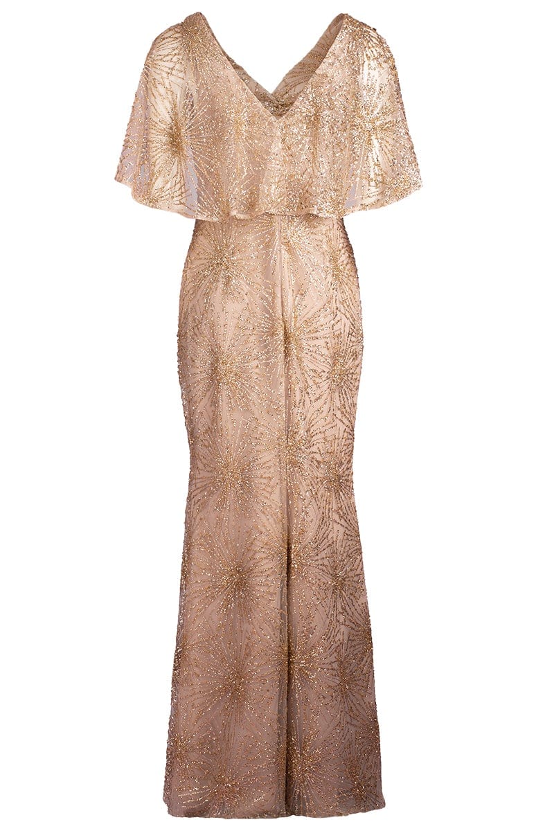 MARCHESA NOTTE-Front Slit Gown-