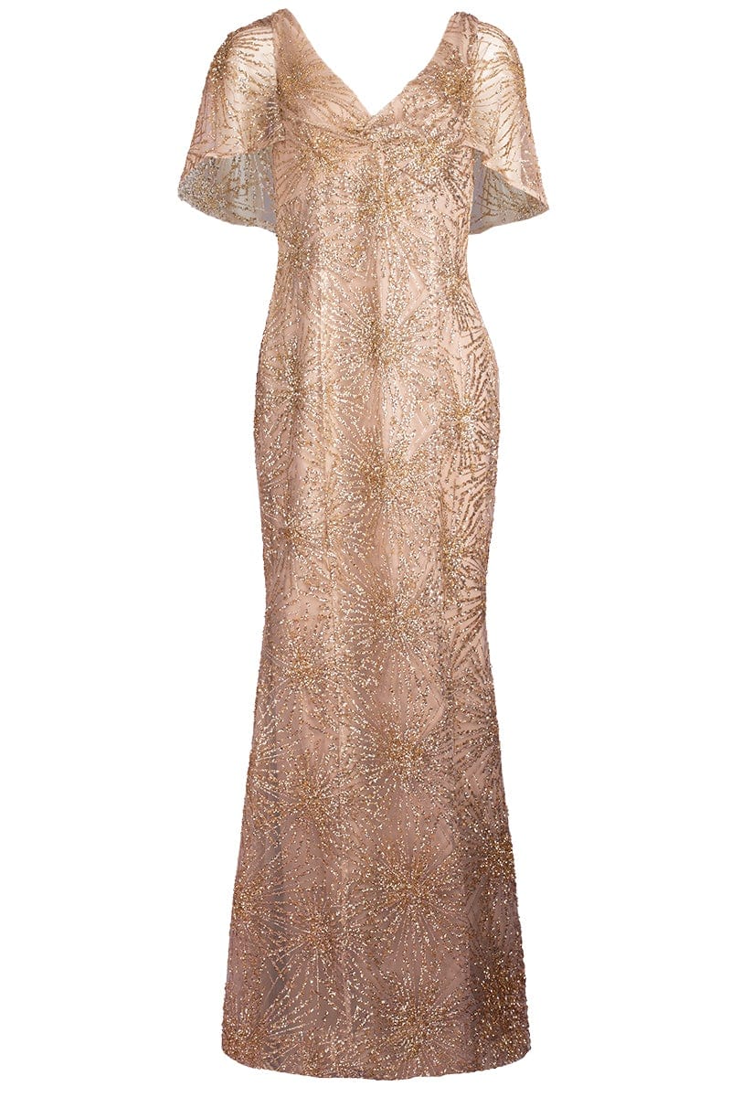 MARCHESA NOTTE-Front Slit Gown-