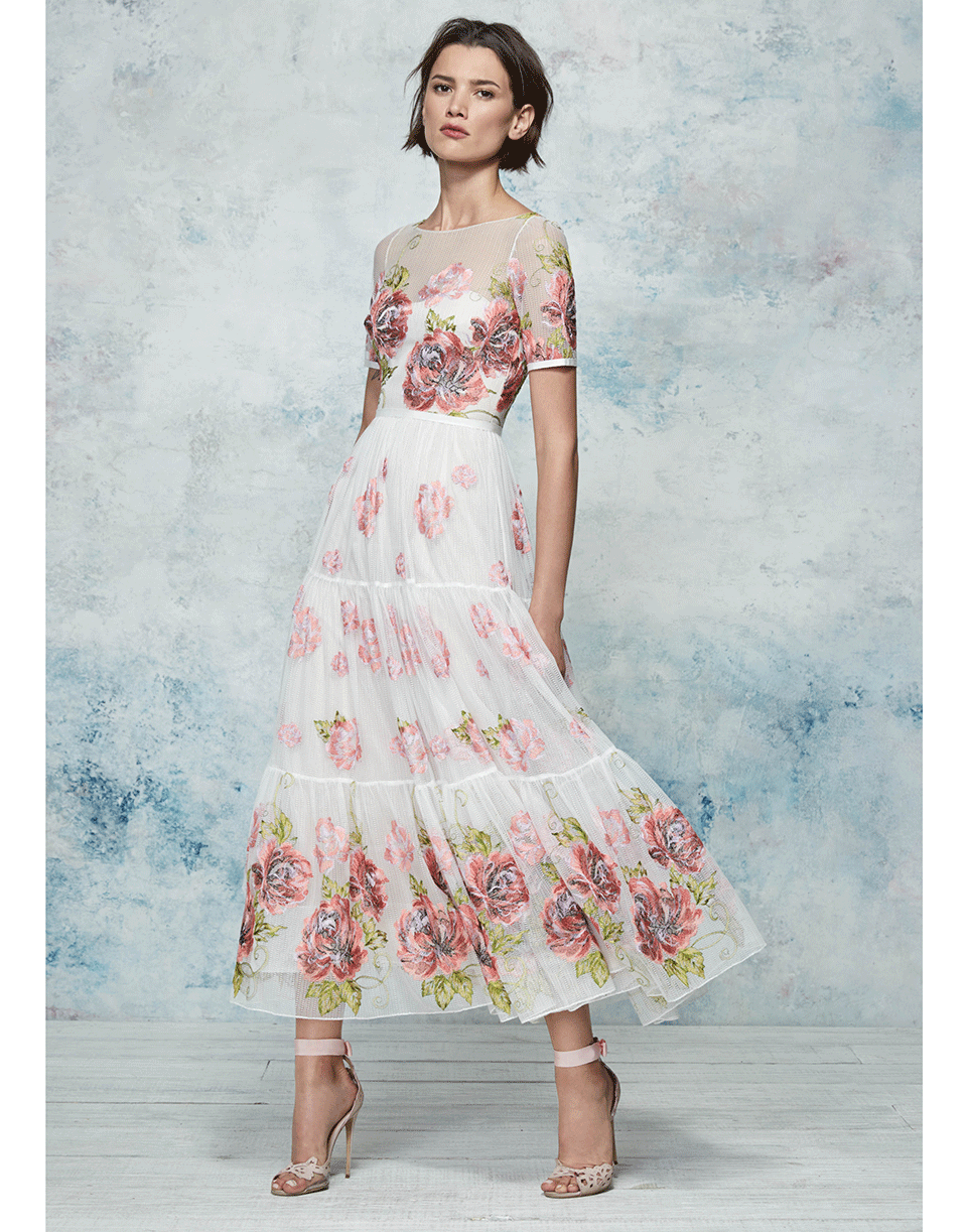 Floral Embroidered Gown