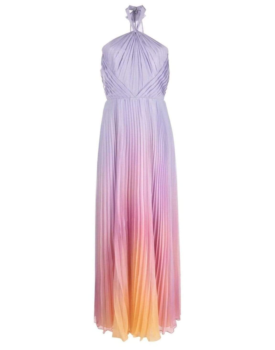MARCHESA NOTTE-Lavendar Ombre Chiffon Gown-