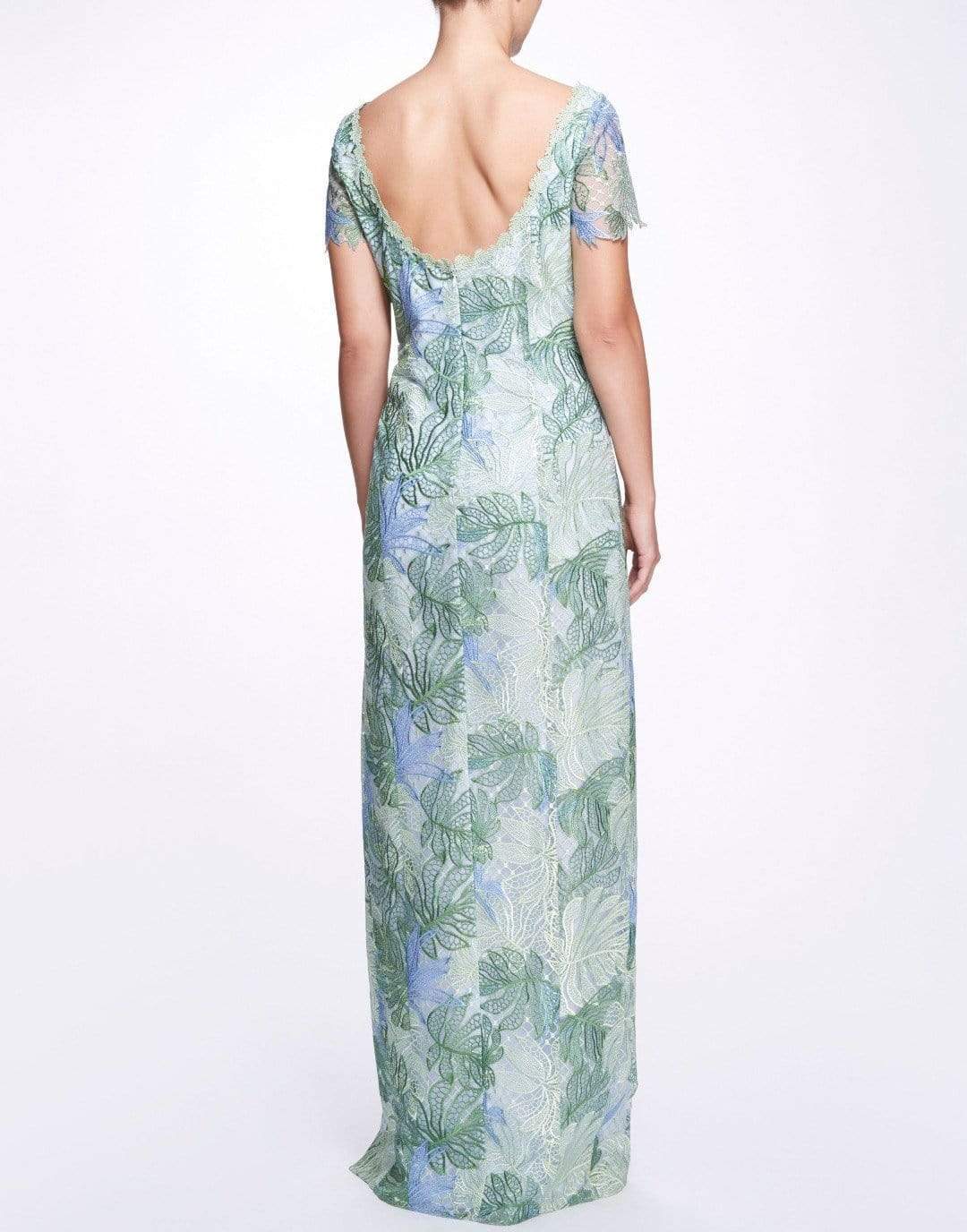 MARCHESA NOTTE-Mint Lace Guipure Gown-