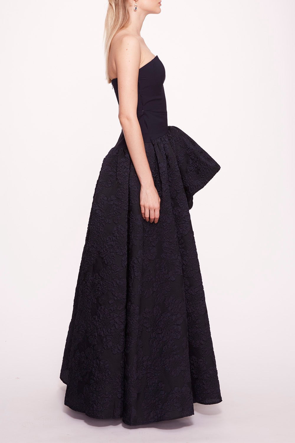 MARCHESA NOTTE-Strapless Bow Detail Gown-
