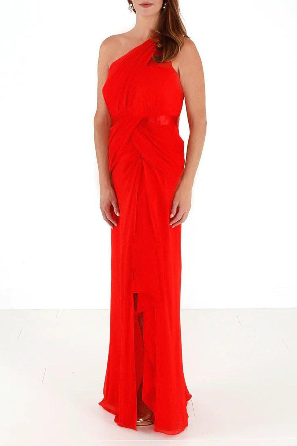 Draped One Shoulder Gown