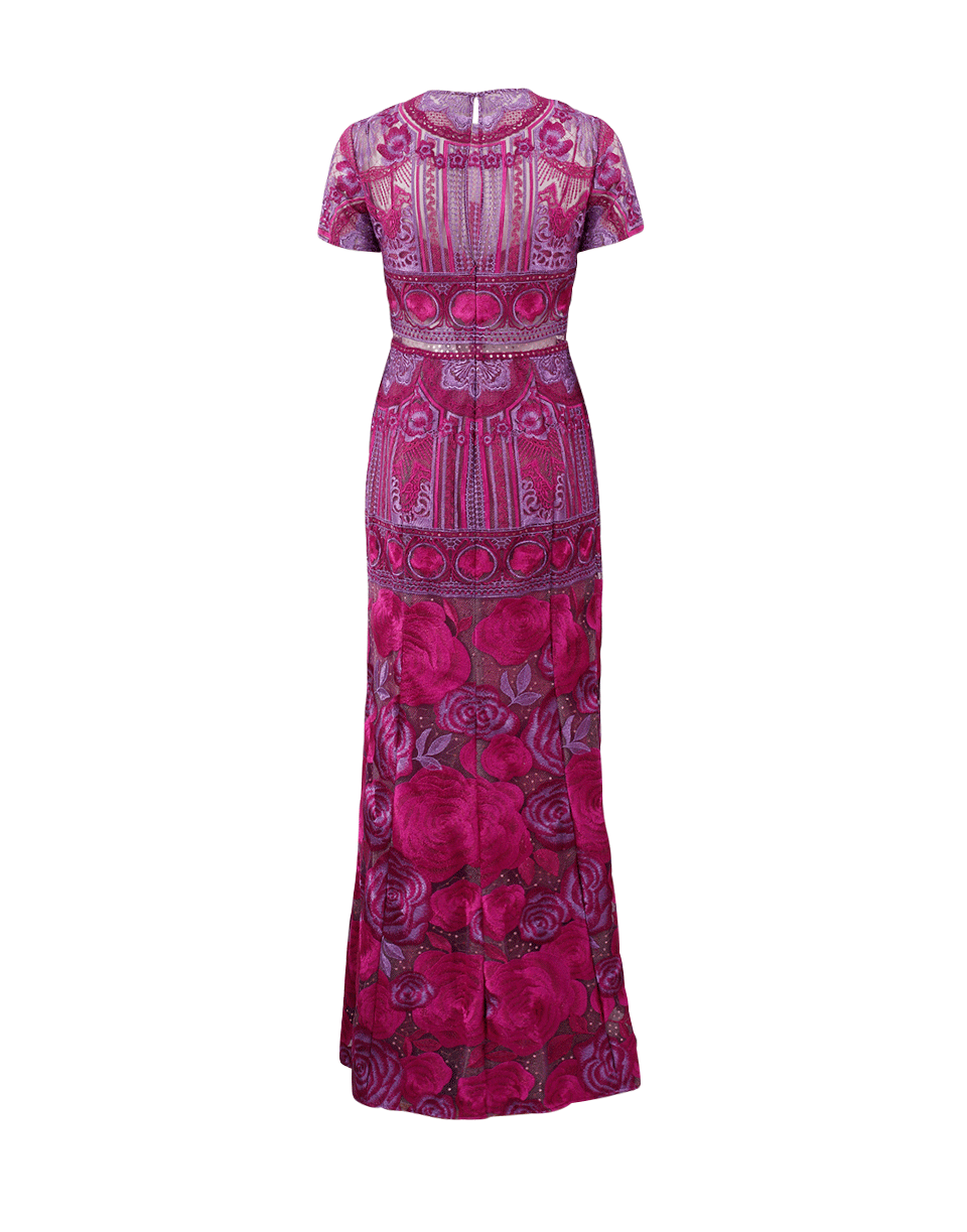 MARCHESA NOTTE-Embroidered Column Gown-