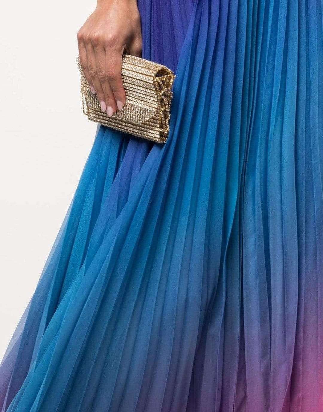 MARCHESA NOTTE-Royal Ombre Chiffon Gown-
