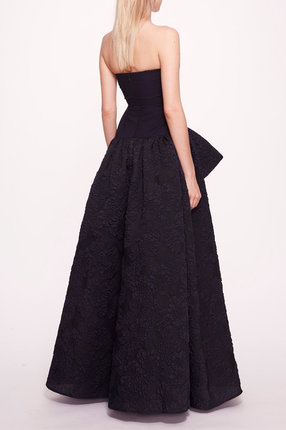 MARCHESA NOTTE-Strapless Bow Detail Gown-