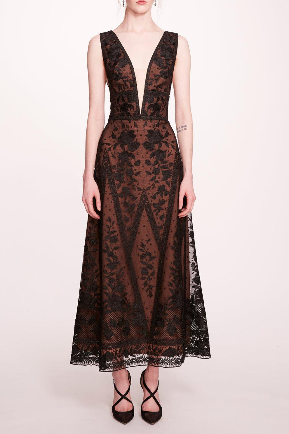 marchesa midi dress Spear Garden Midi Dress