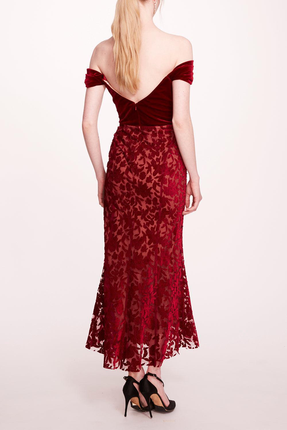 Cutout Cocktail Dress-BURGUNDY-0-CLOTHINGSPECIALPOP UP-MARCHESA NOTTE
