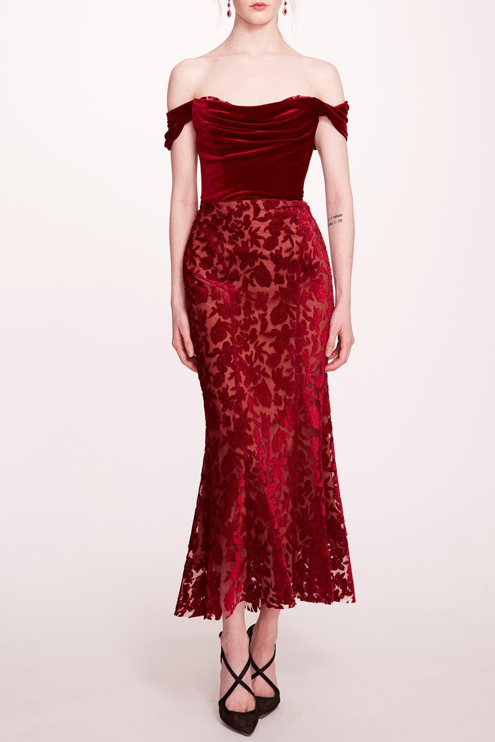 Cutout Cocktail Dress-BURGUNDY-0-CLOTHINGSPECIALPOP UP-MARCHESA NOTTE