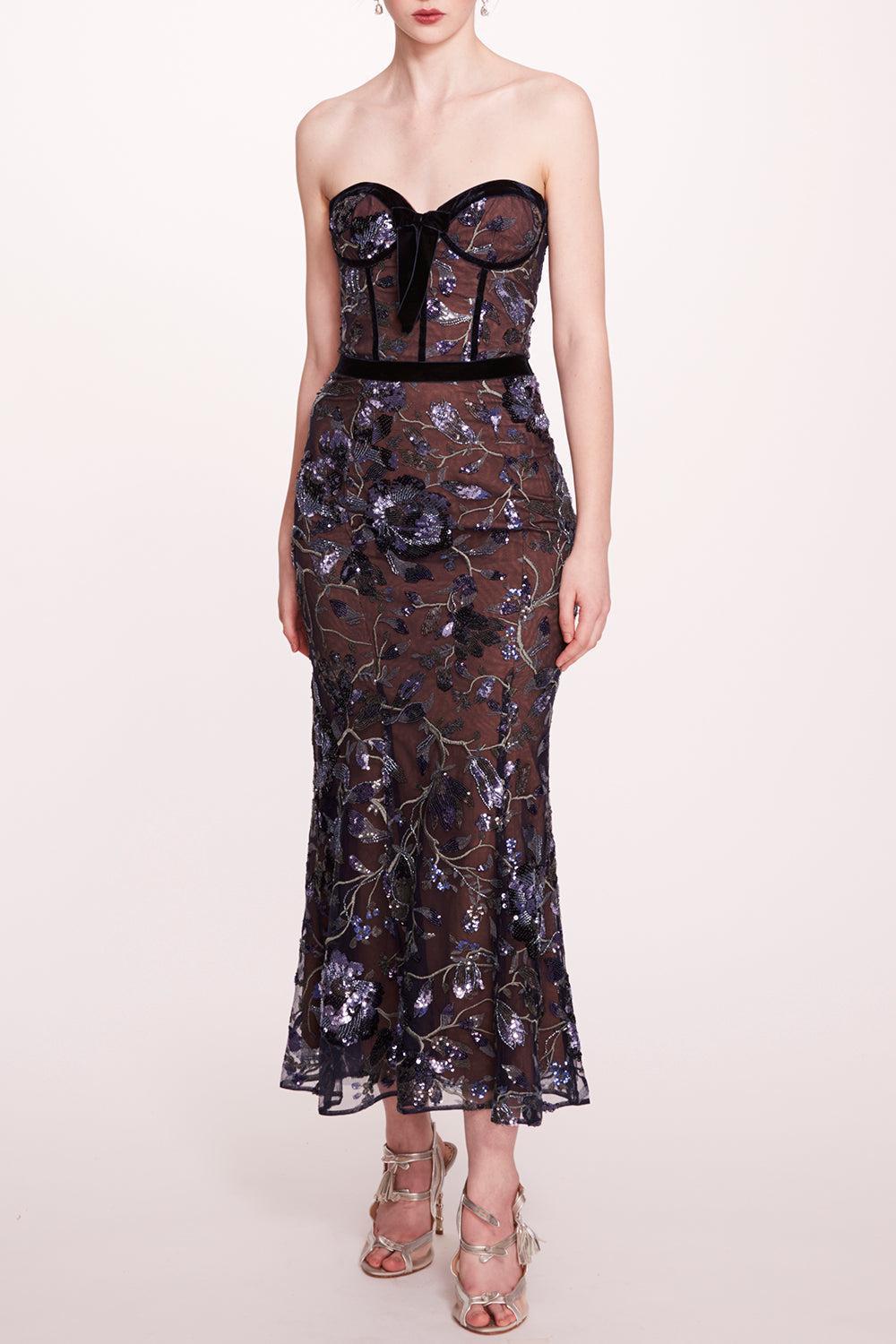 Climbing Vines Midi Dress-CRYSOCEA-2-CLOTHINGSPECIALPOP UP-MARCHESA NOTTE