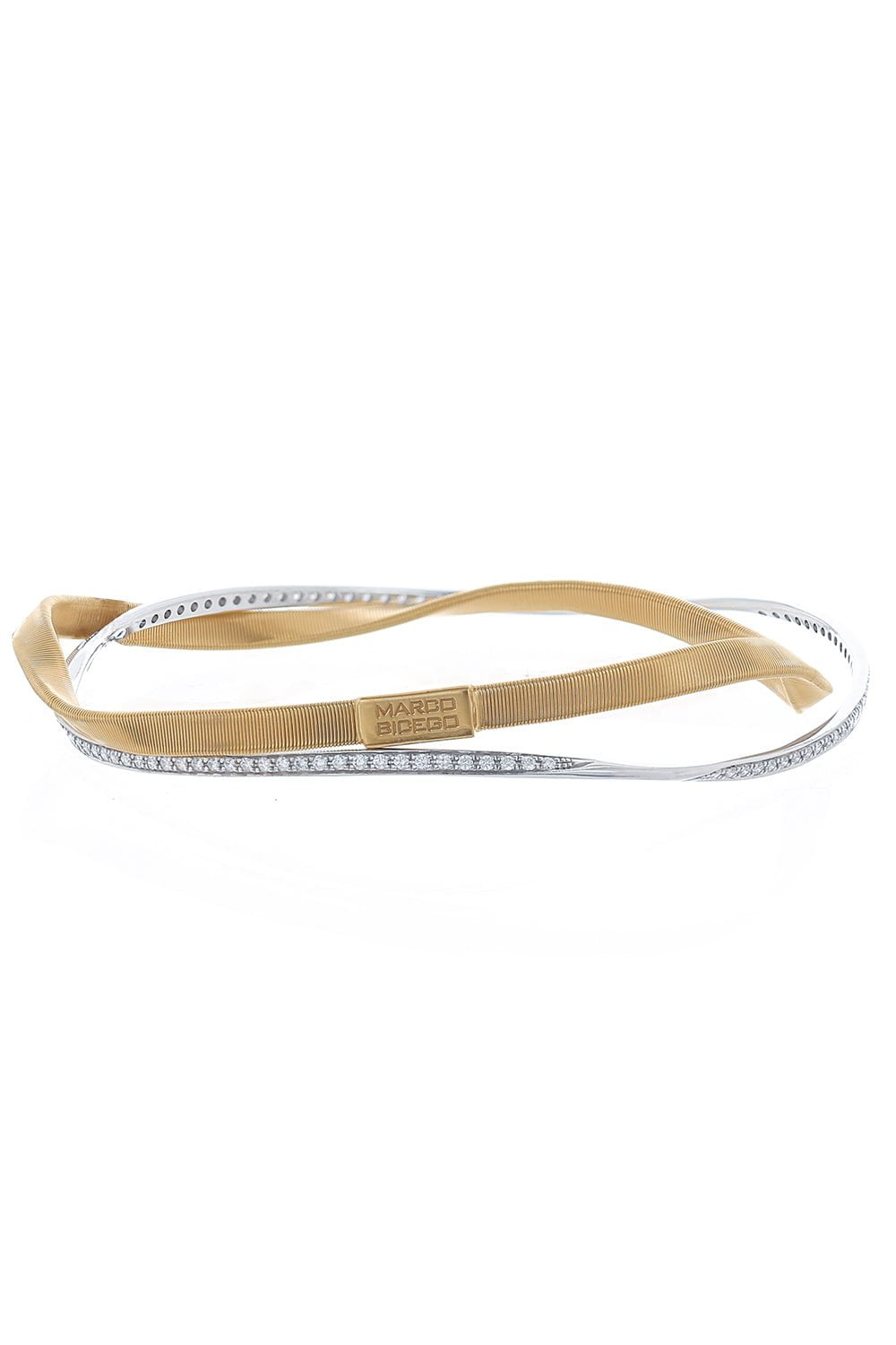 MARCO BICEGO-2-Strand Diamond Marrakech Bangle Bracelet-YELLOW GOLD