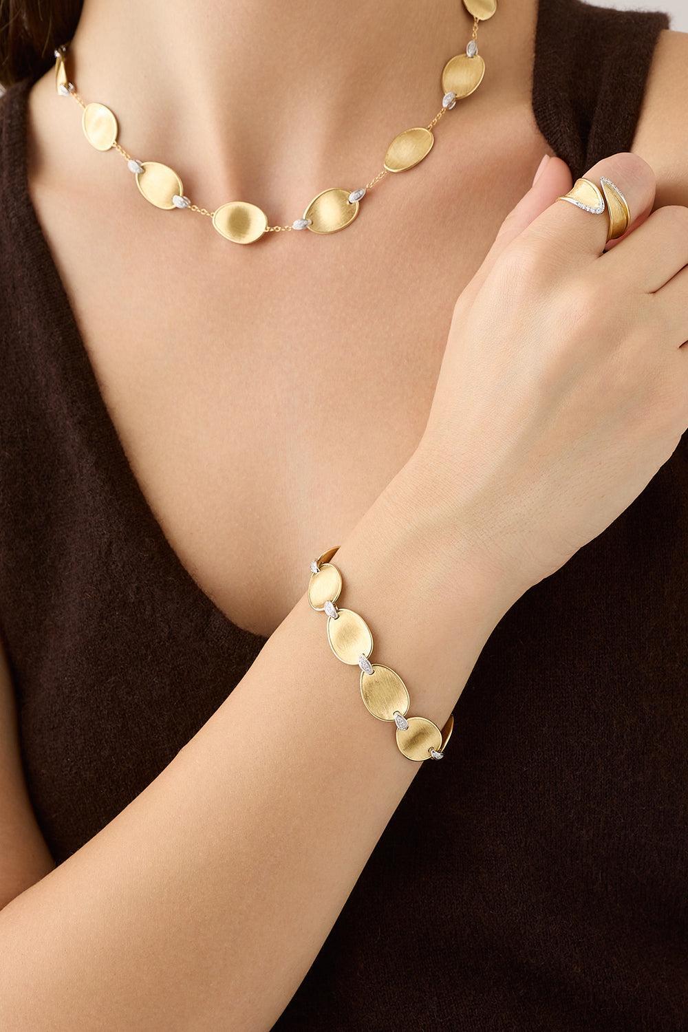 Diamond Lunaria Bracelet-YELLOW GOLD-JEWELRYFINE JEWELBRACELET O-MARCO BICEGO