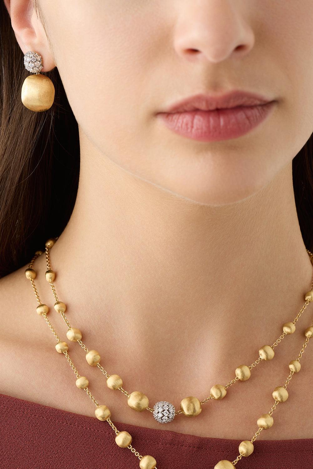 Diamond Africa Alta Earrings-YELLOW GOLD-JEWELRYFINE JEWELEARRING-MARCO BICEGO