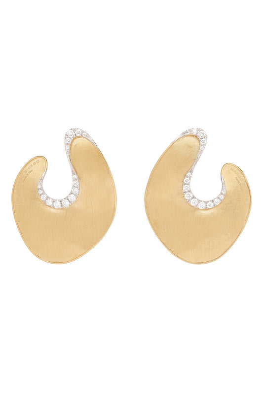 Diamond Irregular Petal Statement Lunaria Earrings