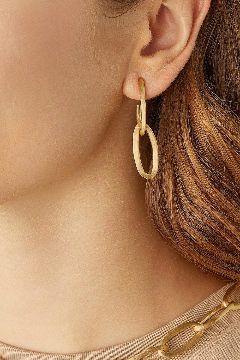 MARCO BICEGO-Link Drop Jaipur Earrings-YELLOW GOLD