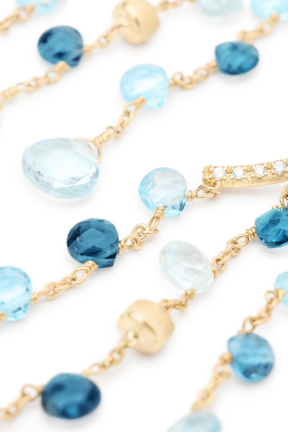 Paradise Mixed Topaz Diamond Earrings-YELLOW GOLD-JEWELRYFINE JEWELEARRING-MARCO BICEGO