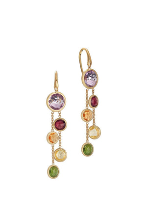 Semi Precious Jaipur Strand Earrings-YELLOW GOLD-JEWELRYFINE JEWELEARRING-MARCO BICEGO
