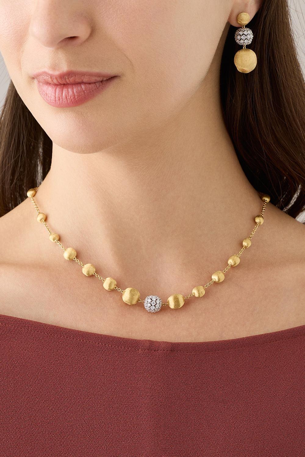Diamond Africa Alta Necklace-YELLOW GOLD-17.25-JEWELRYFINE JEWELNECKLACE O-MARCO BICEGO