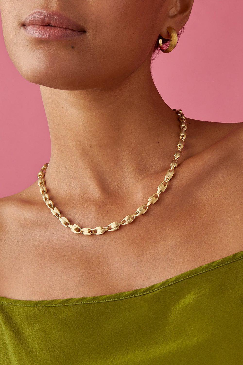 MARCO BICEGO-Small Link Necklace-YELLOW GOLD