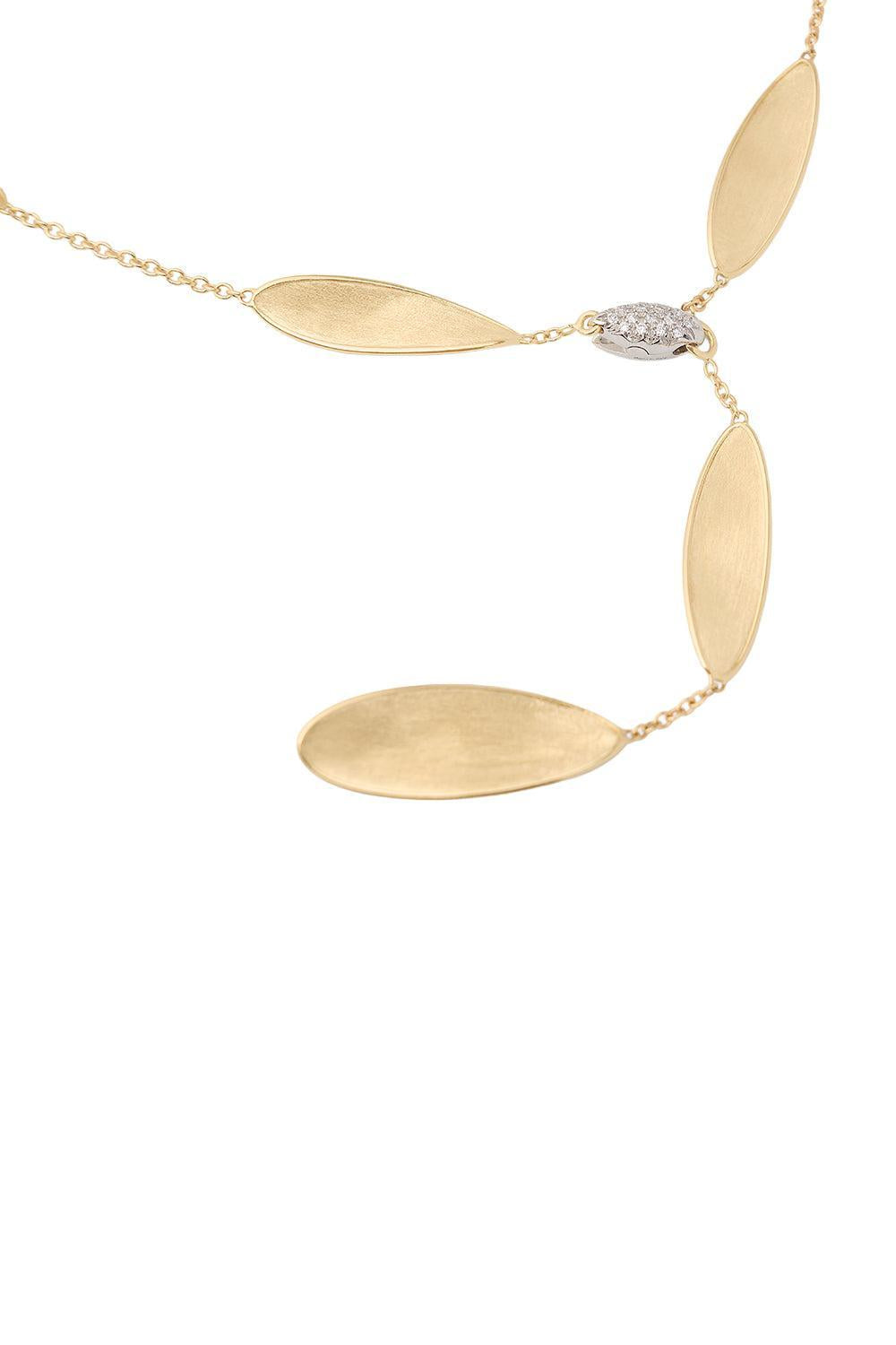 Diamond Lunaria Twist Necklace-YELLOW GOLD-18-JEWELRYFINE JEWELNECKLACE O-MARCO BICEGO