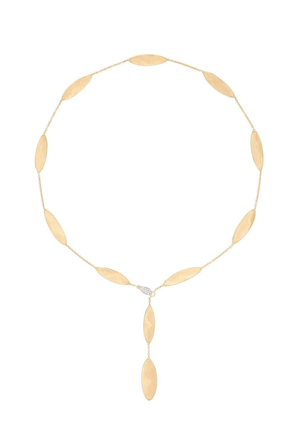 Diamond Lunaria Twist Necklace-YELLOW GOLD-18-JEWELRYFINE JEWELNECKLACE O-MARCO BICEGO