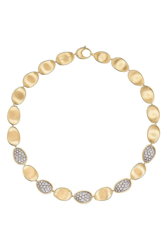 Diamond Lunaria Alternating Petal Necklace-YELLOW GOLD-JEWELRYFINE JEWELNECKLACE O-MARCO BICEGO