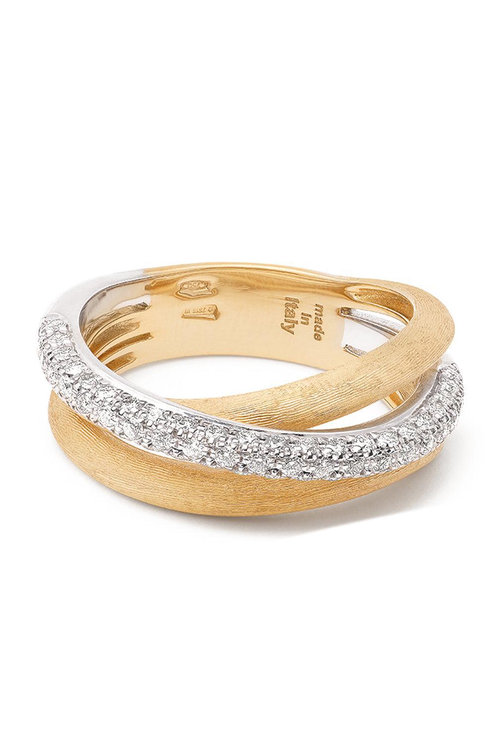 Three Strand Diamond Jaipur Ring-YELLOW GOLD-7-JEWELRYFINE JEWELRING-MARCO BICEGO