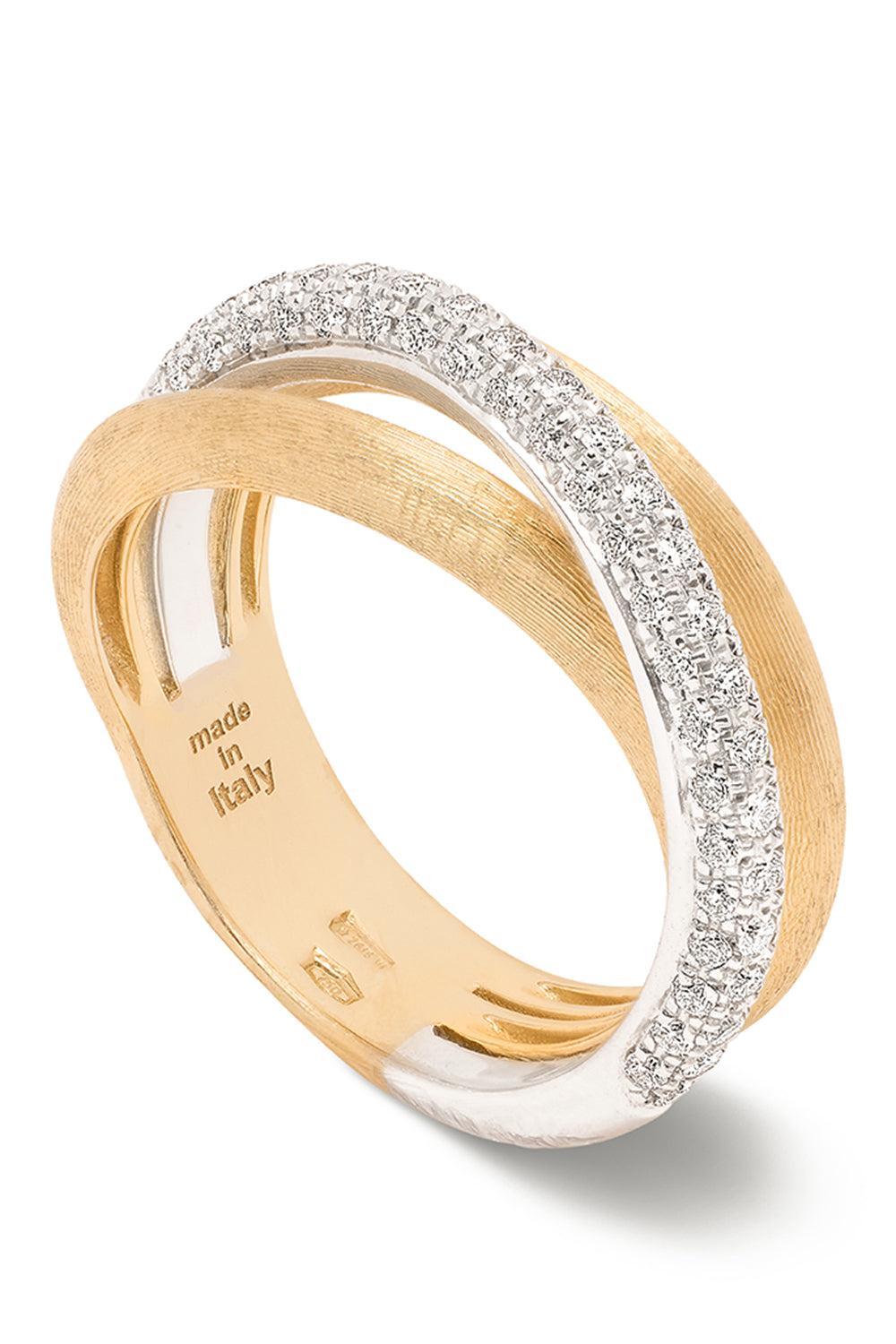 Three Strand Diamond Jaipur Ring-YELLOW GOLD-7-JEWELRYFINE JEWELRING-MARCO BICEGO
