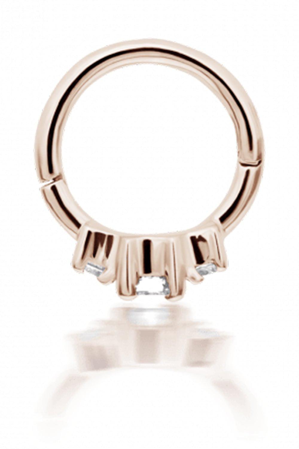 MARIA TASH-2mm Diamond Princess Earring - Rose Gold-ROSE GOLD