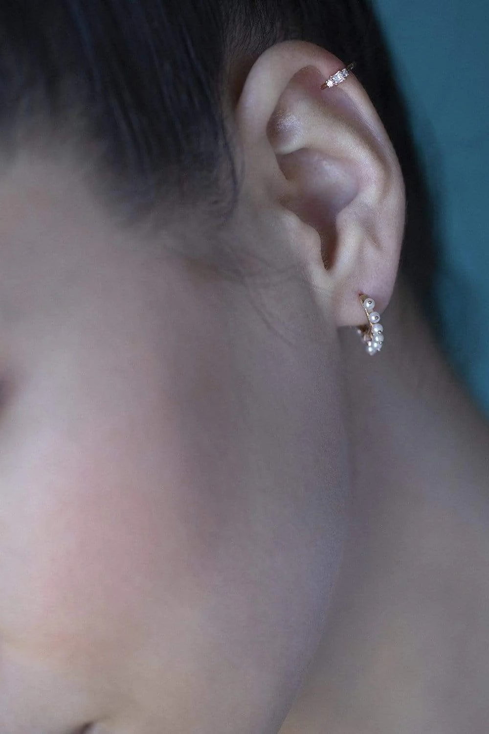MARIA TASH-2mm Diamond Princess Earring - Rose Gold-ROSE GOLD