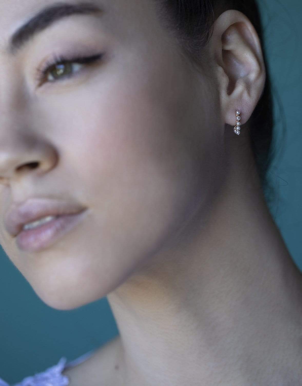 MARIA TASH-6.5mm Pearl Coronet Earring - Rose Gold-ROSE GOLD