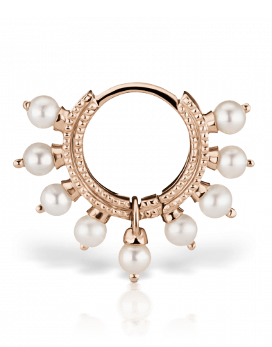 MARIA TASH-6.5mm Pearl Coronet Earring - Rose Gold-ROSE GOLD
