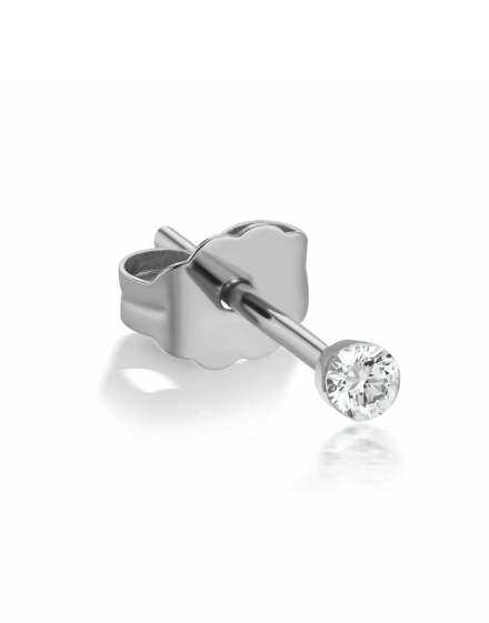 MARIA TASH-2mm Invisible Set Diamond Earring Stud - White Gold-WHITE GOLD