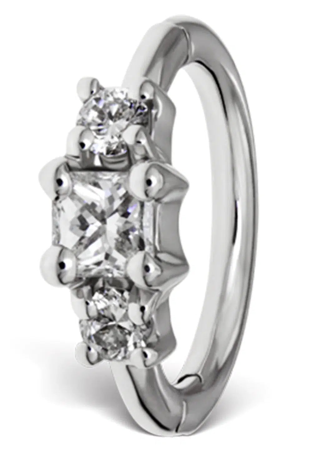 MARIA TASH-6.5mm 2mm Diamond Princess Ring-WHITE GOLD