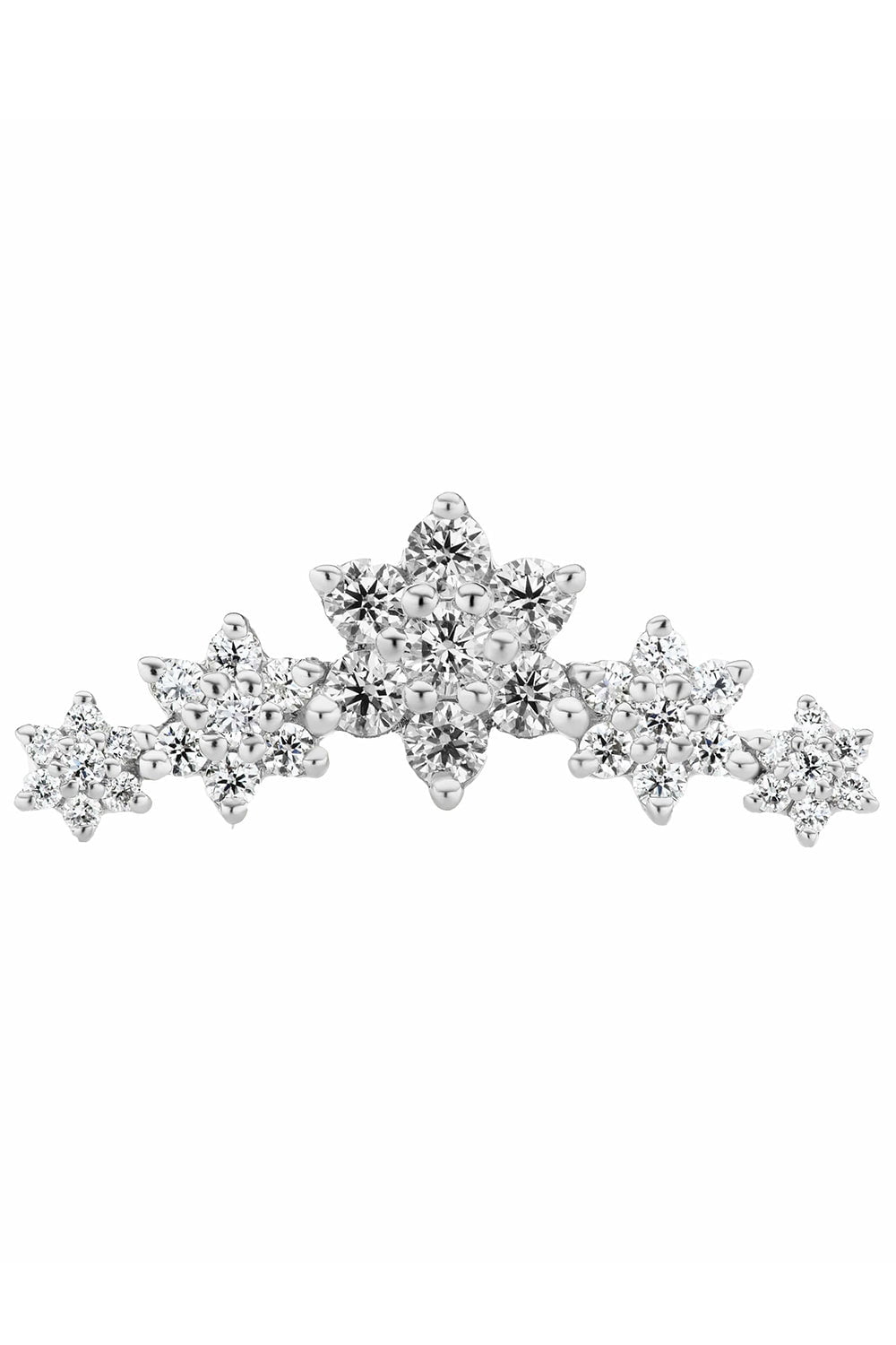 MARIA TASH-Five Diamond Flower Garland Earring-WHITE GOLD