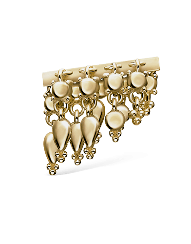 MARIA TASH-Yellow Gold Tassel Bar Stud Earring-