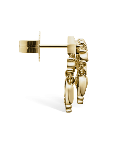 MARIA TASH-Yellow Gold Tassel Bar Stud Earring-