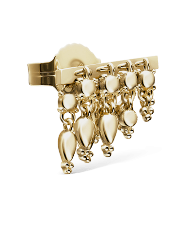 MARIA TASH-Yellow Gold Tassel Bar Stud Earring-