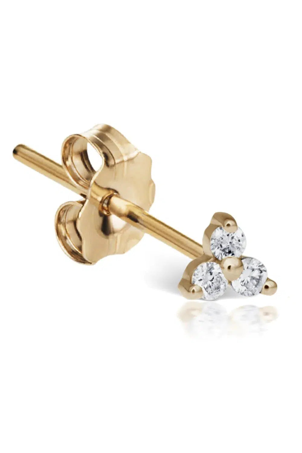 MARIA TASH-Yellow Gold Diamond Trinity Earstud-YELLOW GOLD