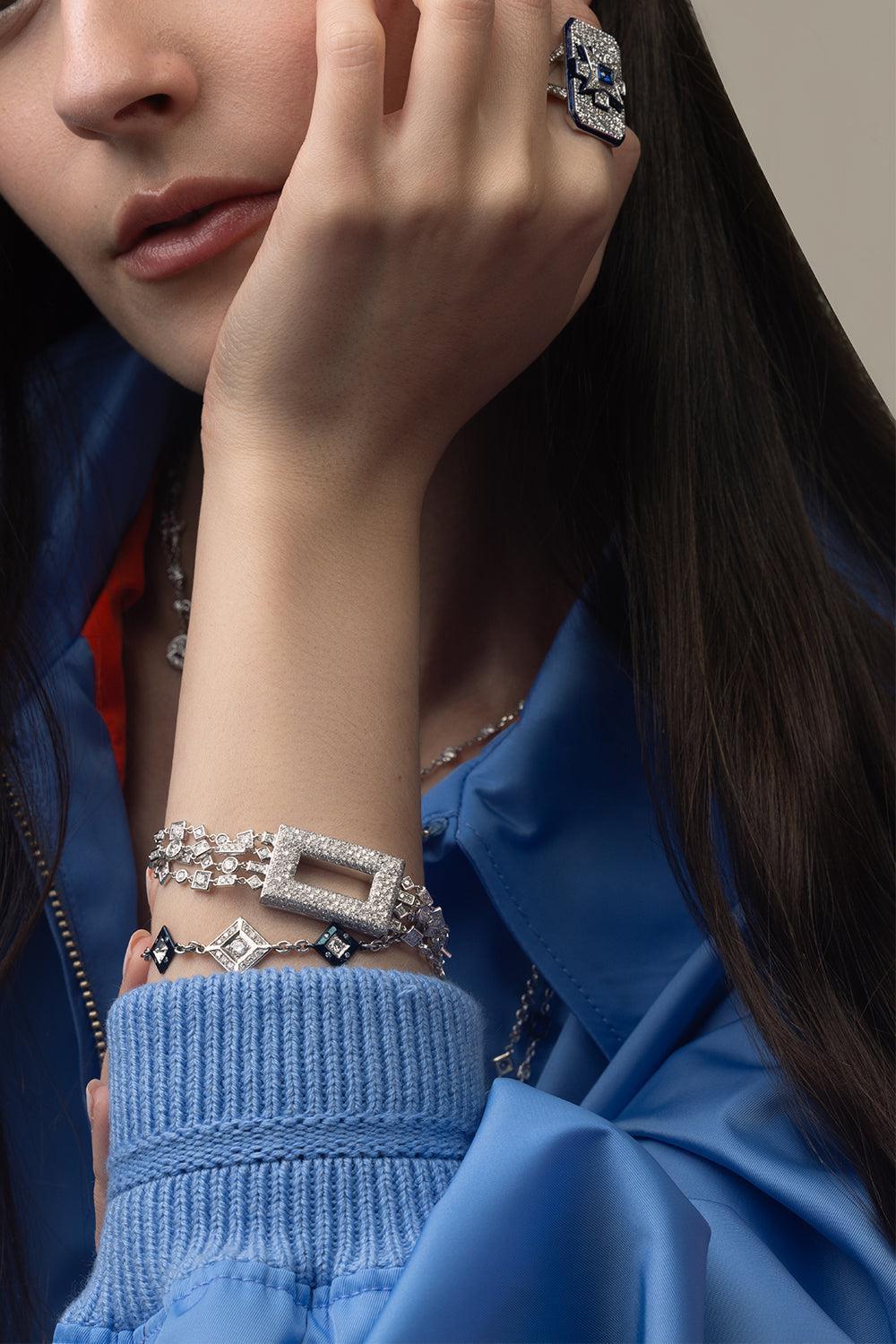 Erte Bracelet-WHITE GOLD-7.25-JEWELRYFINE JEWELBRACELET O-MARIANI