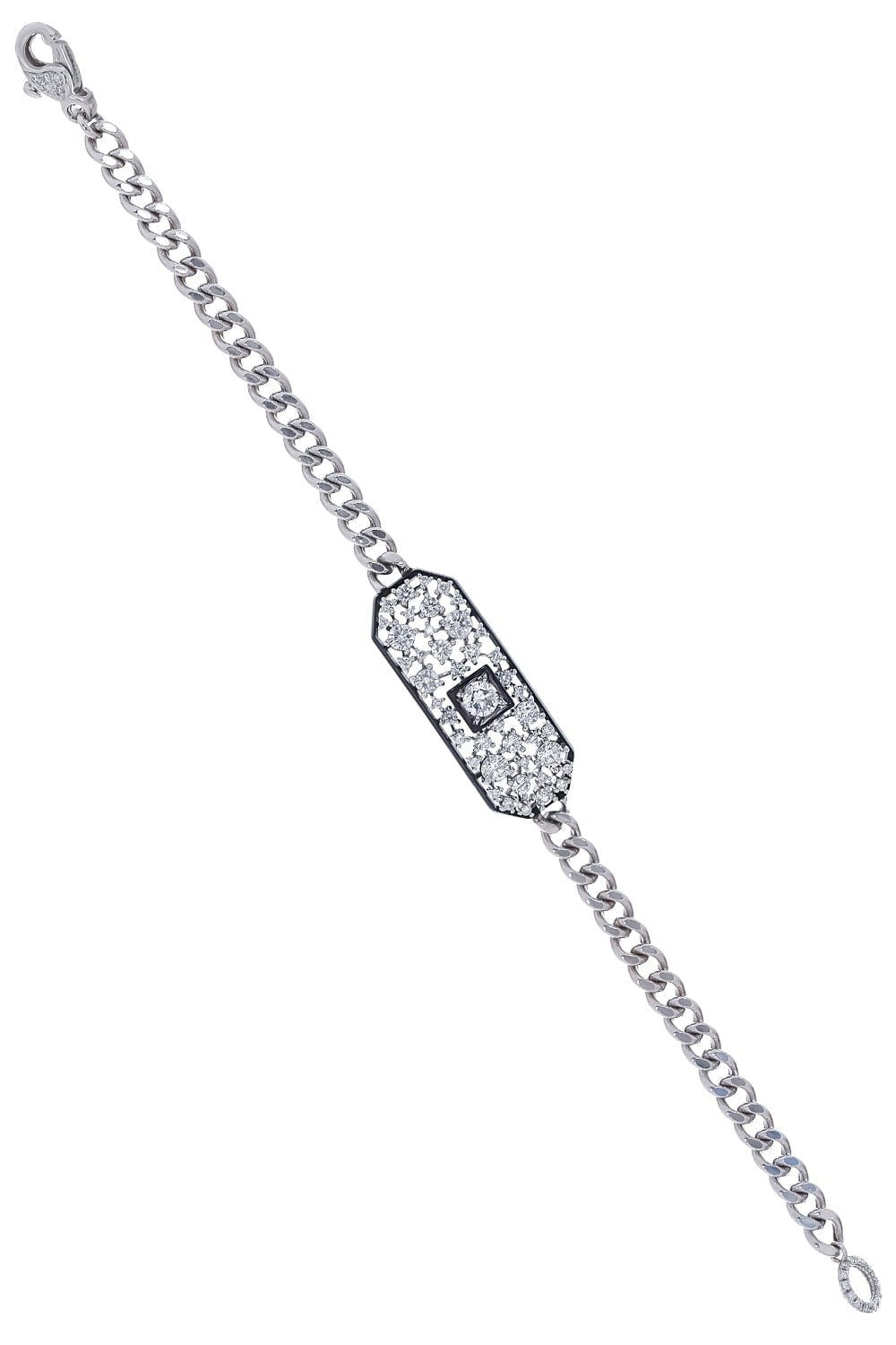 MARIANI-Diamond ID Bracelet-WHITE GOLD