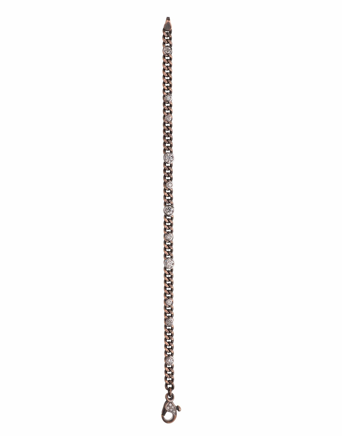 MARIANI-Elettra Diamond Bezel Chain Bracelet-YELLOW GOLD