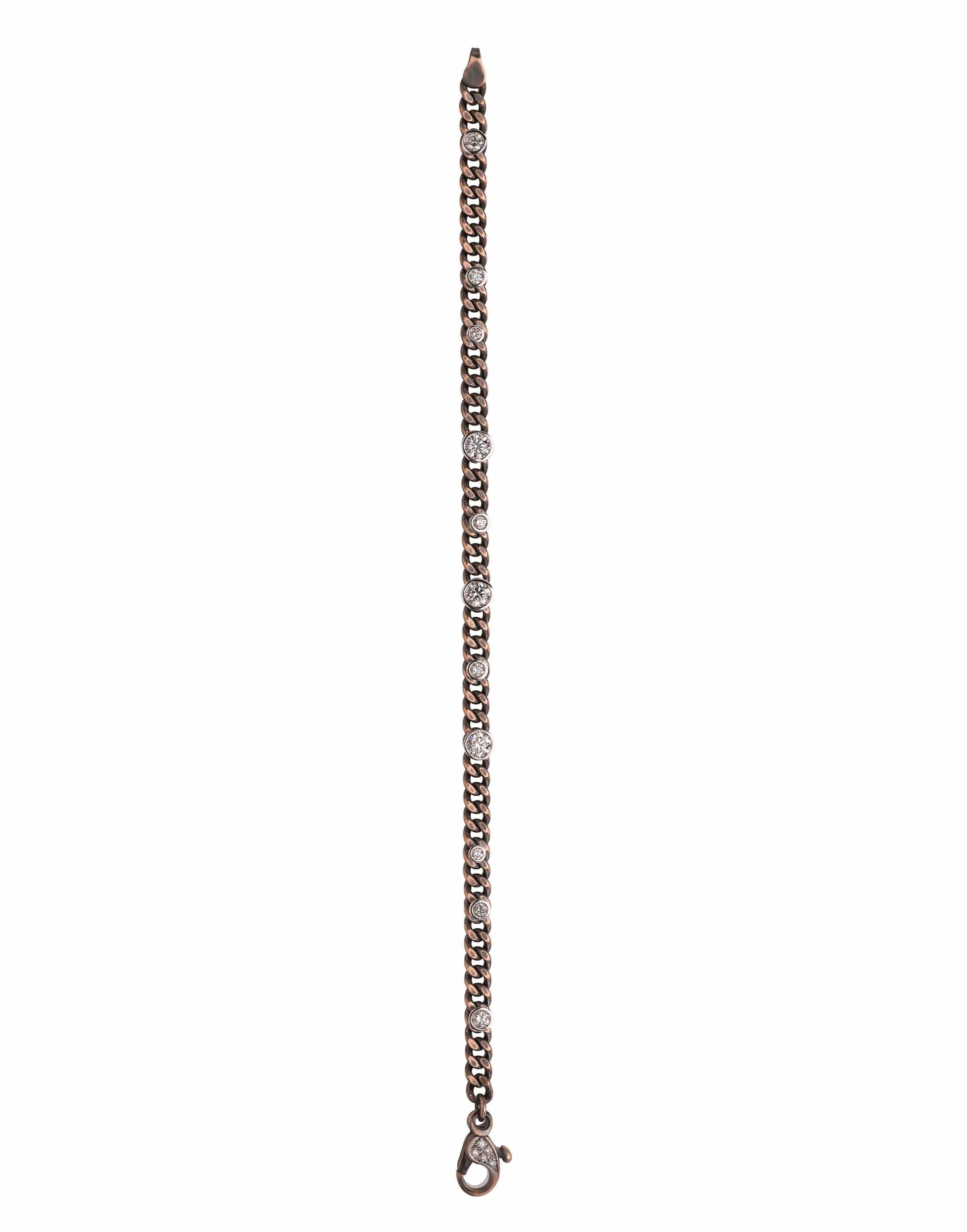MARIANI-Elettra Diamond Bezel Chain Bracelet-YELLOW GOLD
