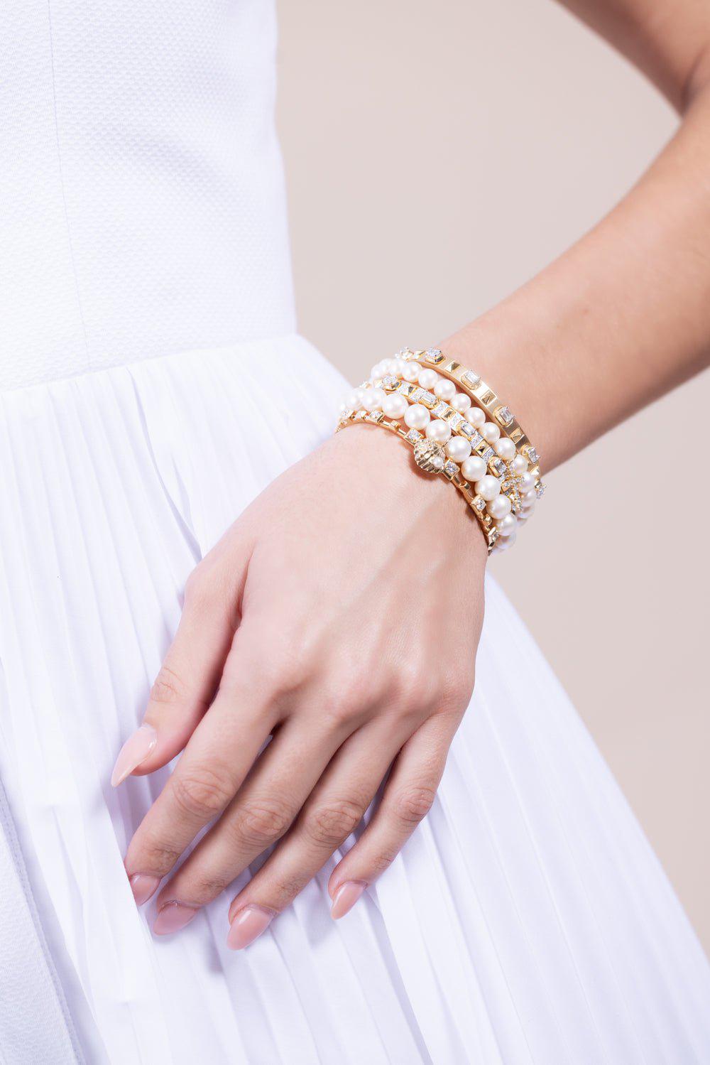 MARIANI-Square Bracelet - Yellow Gold-YELLOW GOLD