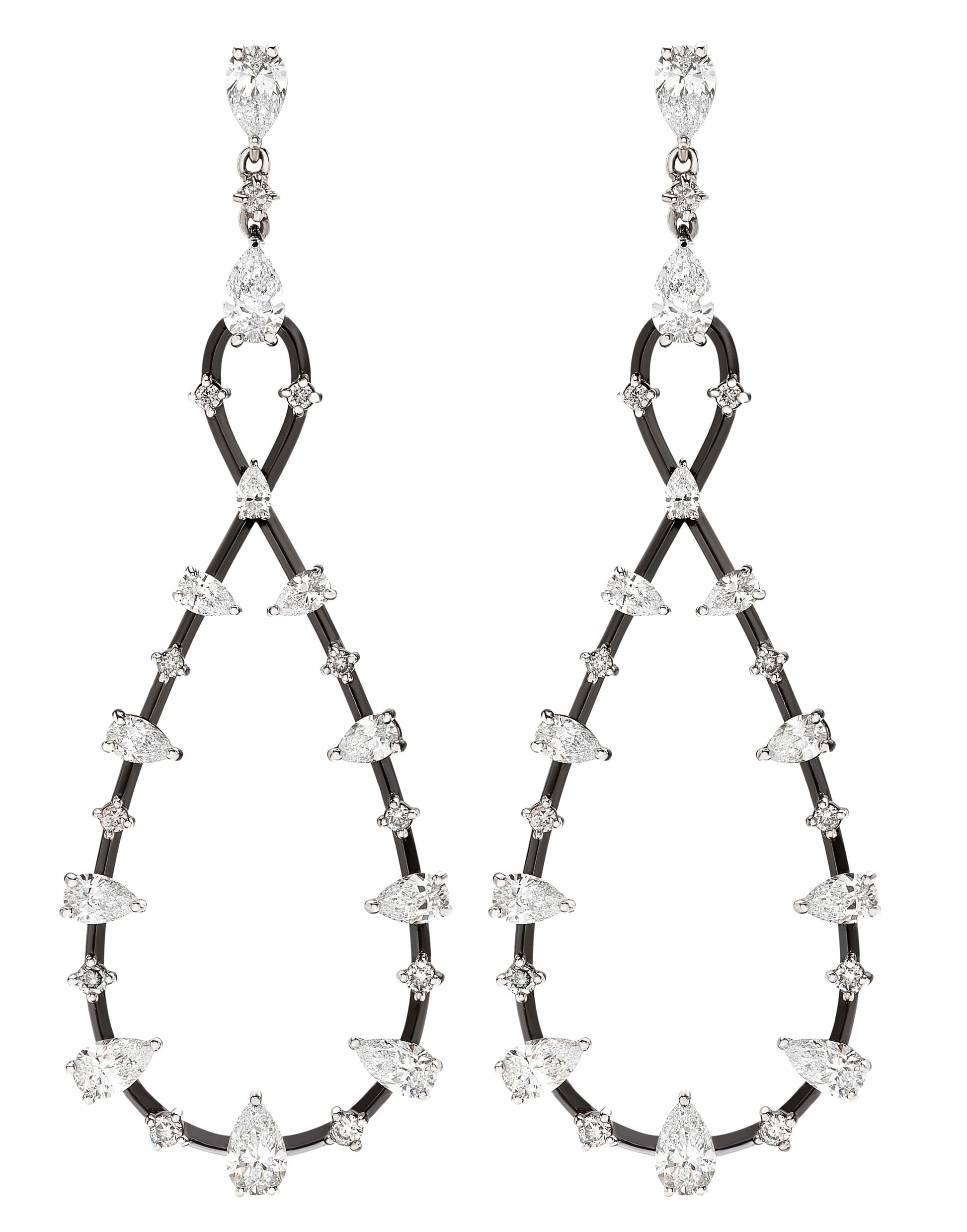 MARIANI-Diamond Infiniti Earrings-WHITE GOLD